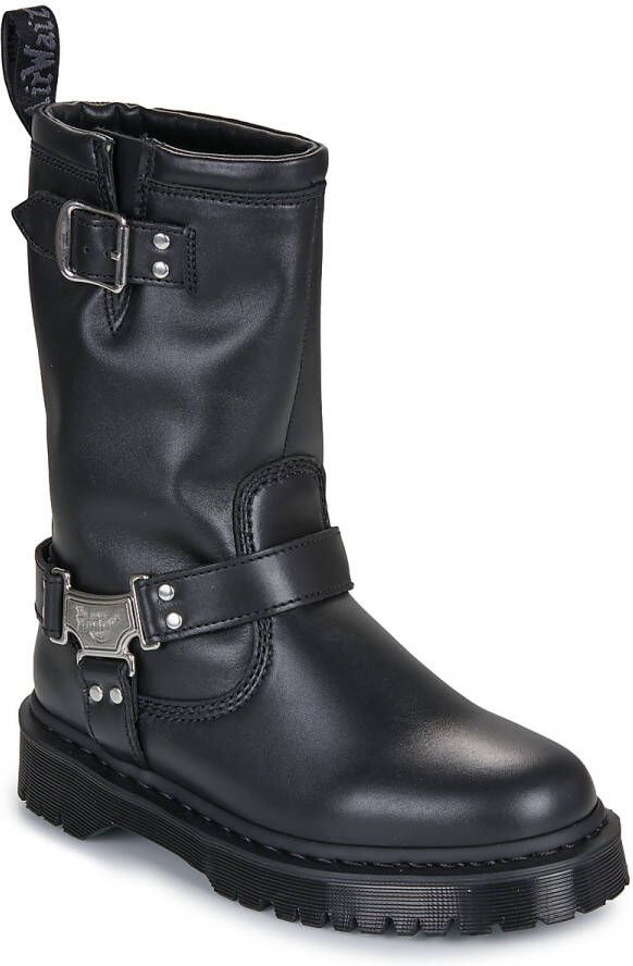 Dr. Martens Anistone Hi leren bikerboots zwart - Foto 6