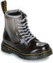 Dr. Martens 1460 Glitter J Kleuter Tiener lak veterboots zwart zilver - Thumbnail 3