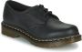 Dr. Martens Iconische 1461 platte schoenen in zacht Virginia leer Black Dames - Thumbnail 3