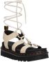 Dr. Martens Lage Leren Sandalen met Logo Hak Beige Dames - Thumbnail 3
