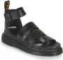 Dr. Martens Zwarte platte leren sandalen met verstelbare gespsluiting Black Dames - Thumbnail 2