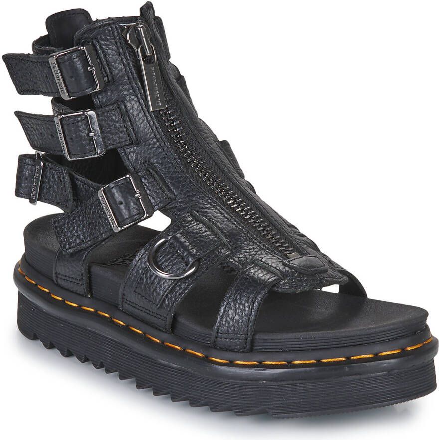 Dr. Martens Zwarte Leren Plateau Sandalen met Rits Zwart Heren - Foto 6