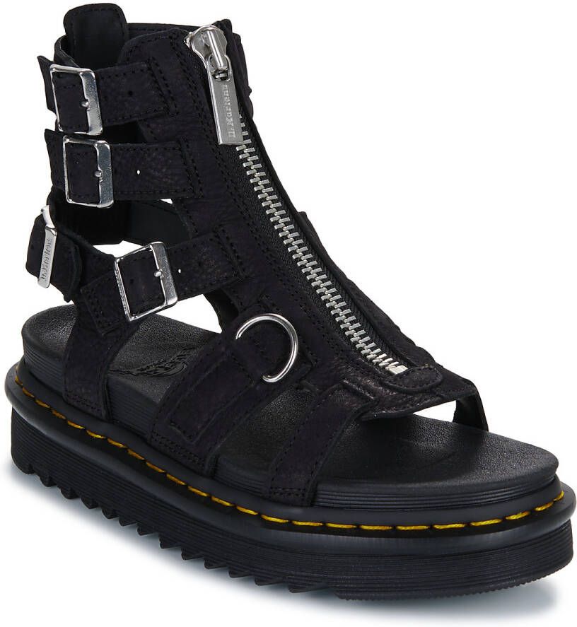 Dr. Martens Sandalen met sleehak Olson Charcoal Grey Tumbled Nubuck