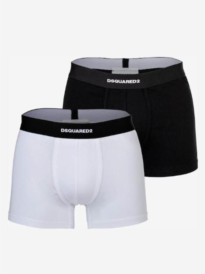 Dsquared Teenslippers DCX210070 TWIN 2PACK TRUNK-010 BLACK WHITE