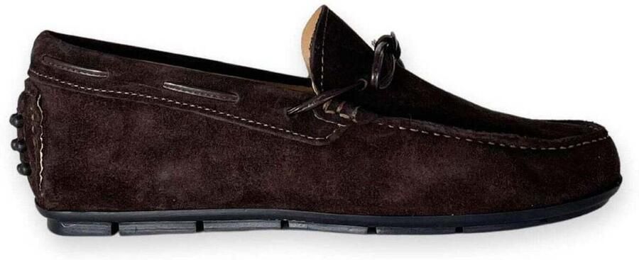 Duca di Morrone Edoardo Suède Mocassins Donkerbruin Brown Heren