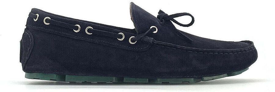 Duca di Morrone Stijlvolle leren schoudertas met rits Blue Heren