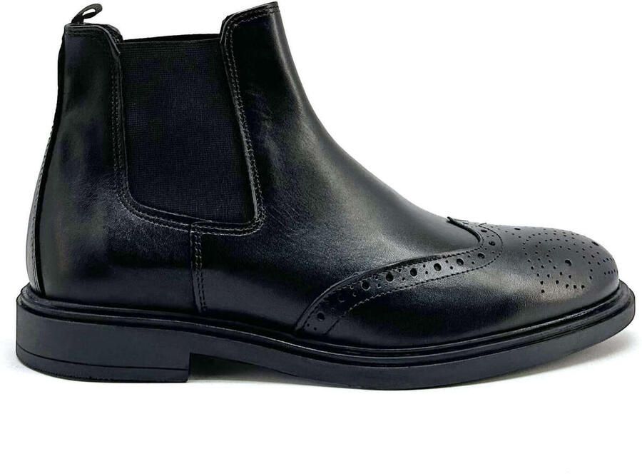 Duca di Morrone Italiaanse leren enkellaarzen met ronde neus
