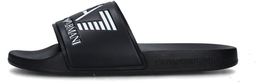 Ea7 Emporio Ar i Teenslippers Visibility Logo Slides Black White - Foto 6