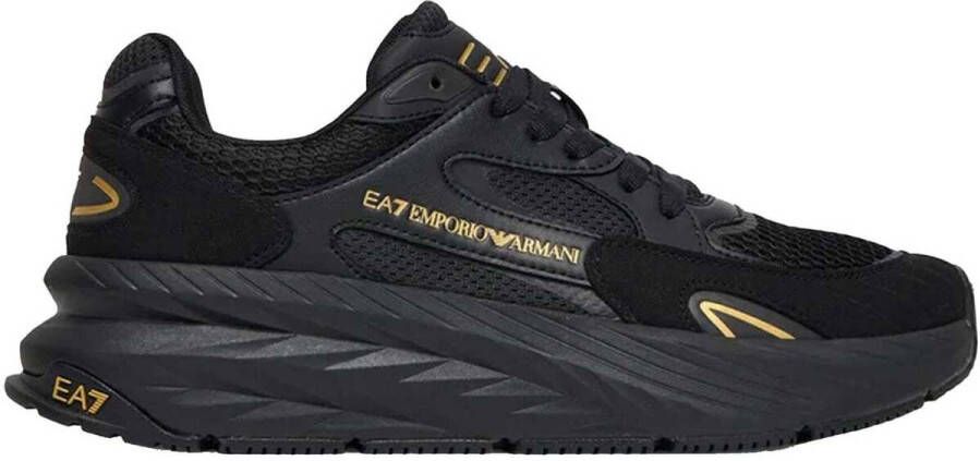Ea7 Emporio Armani Sneakers Crusher Sonic Mix Trainers Triple Black Gold
