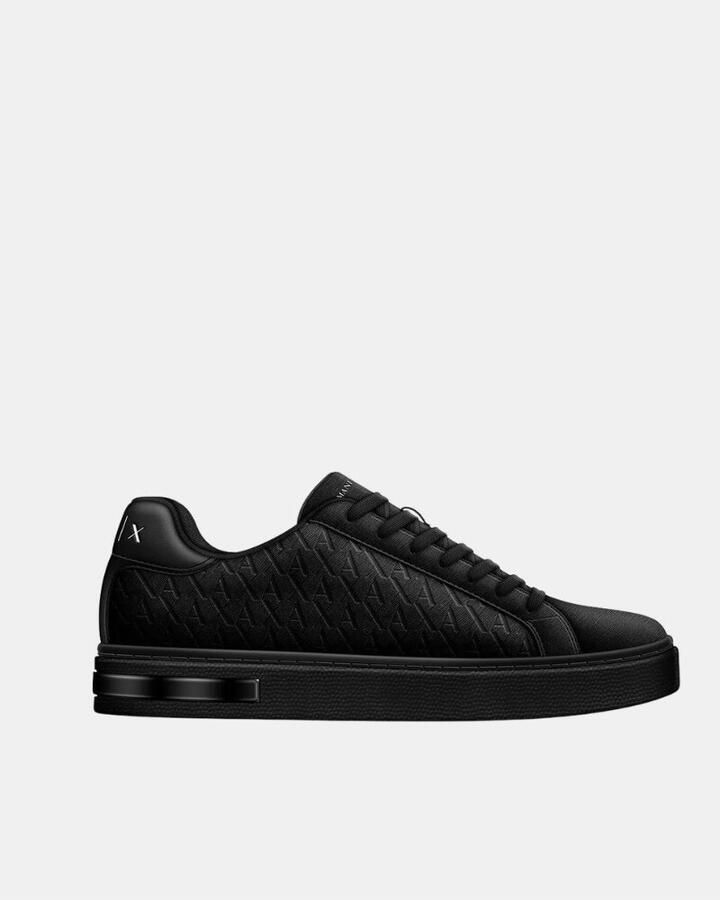 Armani Exchange sneakers met vetersluiting en logomotief - Foto 3