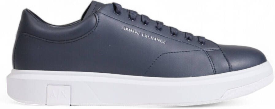 Armani Exchange Blauwe Leren Sportieve Sneakers met Rubberen Zool Blue Heren - Foto 16