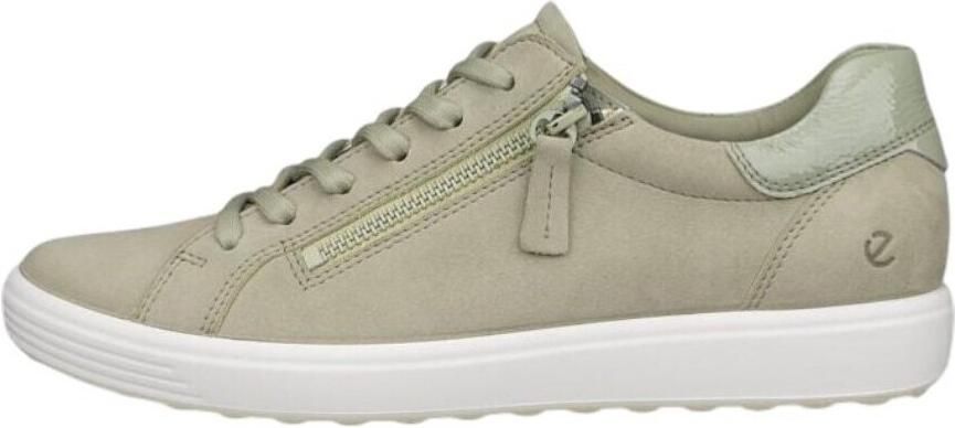 ECCO Soft 7 Side Zip Sneakers groen Nubuck Dames - Foto 9