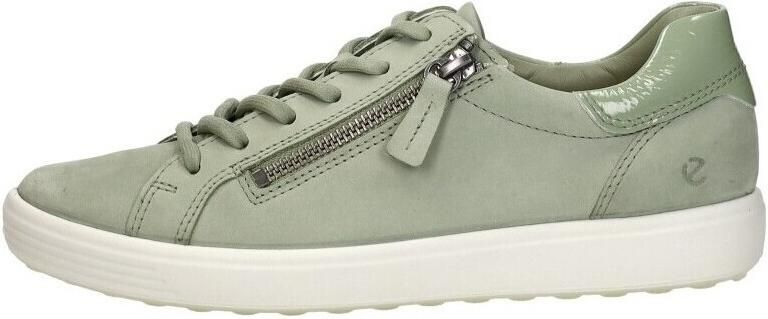 ECCO Soft 7 Side Zip Sneakers groen Nubuck Dames - Foto 16