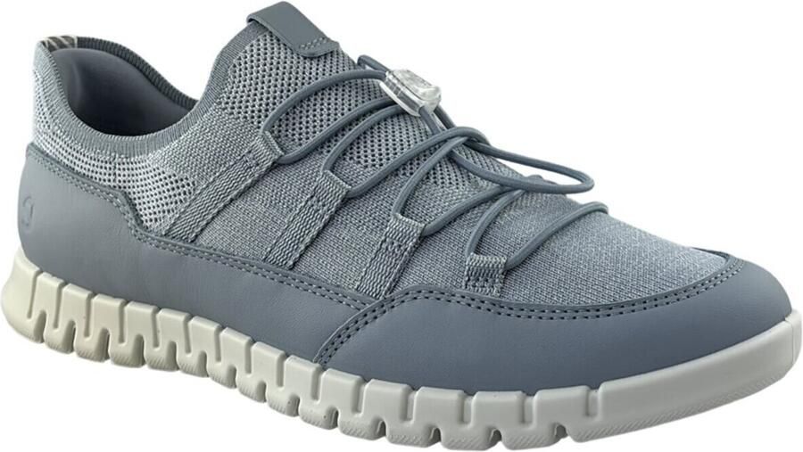 ECCO Gruuv Lite W Limestone leren dames sneakers blauw Uitneembare zool - Foto 4
