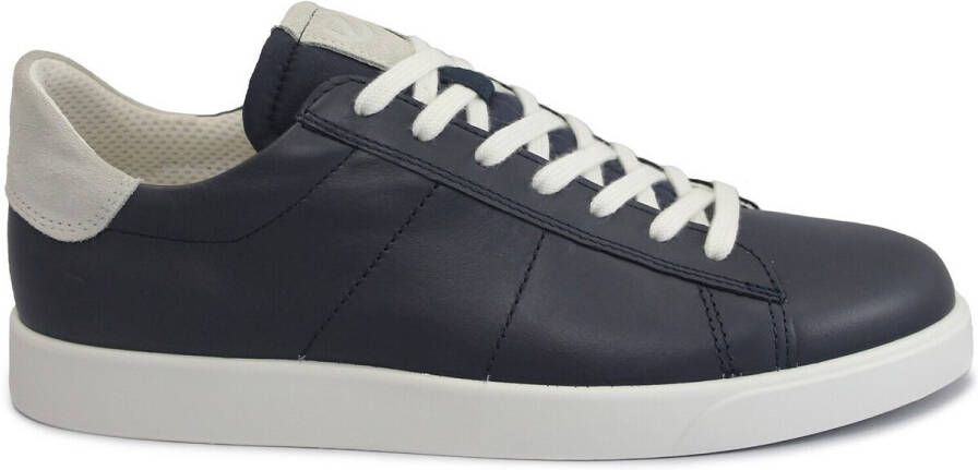 ECCO Street Lite M Heren leren sneaker Marineblauw Size: 45 (UK 10.5-11)