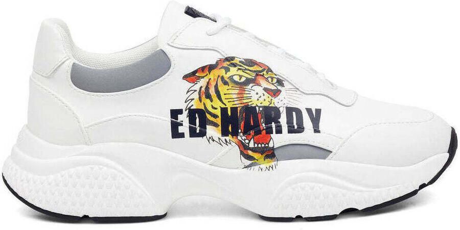 Ed Hardy Lage Sneakers Insert Runner Tiger-White Multi - Foto 2