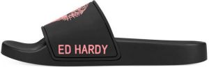 Ed Hardy Sneakers Sexy beast sliders black-fluo red