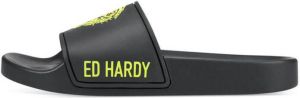 Ed Hardy Sneakers Sexy beast sliders black-fluo yellow