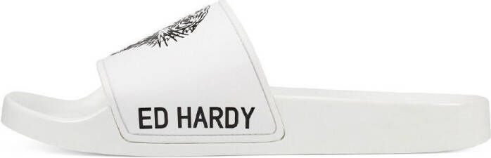 Ed Hardy Teenslippers Sexy beast sliders white-black