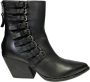 Elena Iachi Zwarte leren Texaanse enkellaarzen Black Dames - Thumbnail 2