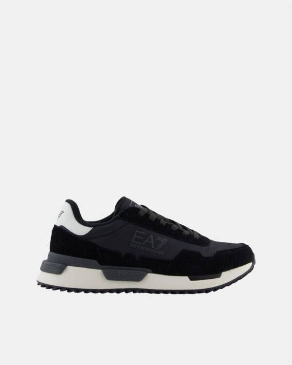 EA7 Emporio Armani Sneakers van een mix van leer en textiel model 'VINTAGE RUNNING'
