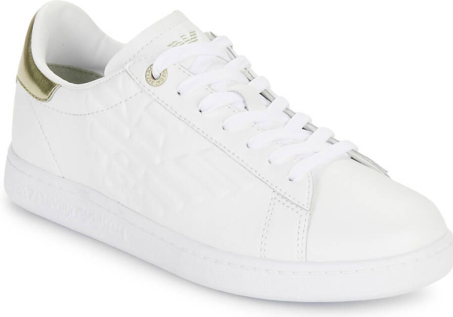 Emporio Armani EA7 Witte leren sneakers met adelaarslogo White Dames - Foto 12