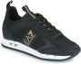 Emporio Ar i EA7 Zwarte Gouden Witte Sneaker Unisex Hardloopschoen Black - Thumbnail 2