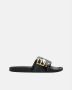 Ea7 Emporio Armani Teenslippers Visibility Logo Slides Shiny Black Gold - Thumbnail 14