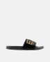 Ea7 Emporio Armani Teenslippers Visibility Logo Slides Shiny Black Gold - Thumbnail 3