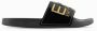 Ea7 Emporio Armani Teenslippers Visibility Logo Slides Shiny Black Gold - Thumbnail 15