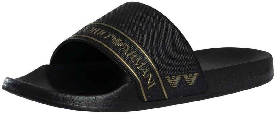 Emporio Armani EA7 Teenslippers Merk Stripe Sliders