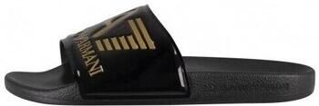 Ea7 Emporio Ar i Teenslippers Visibility Logo Slides Shiny Black Gold - Foto 8