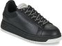 Emporio Armani Leren Vetersneakers met Rubberen Logo Black Heren - Thumbnail 2