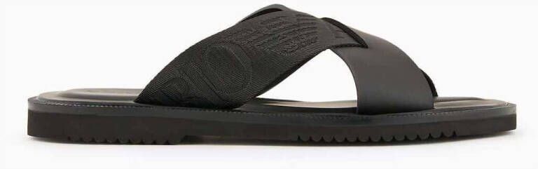 Emporio Armani Leren Cross-Over Sandalen met Logoband - Foto 3