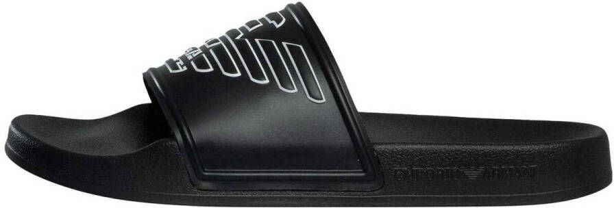 Emporio Armani Teenslippers Eagle Slides Black White
