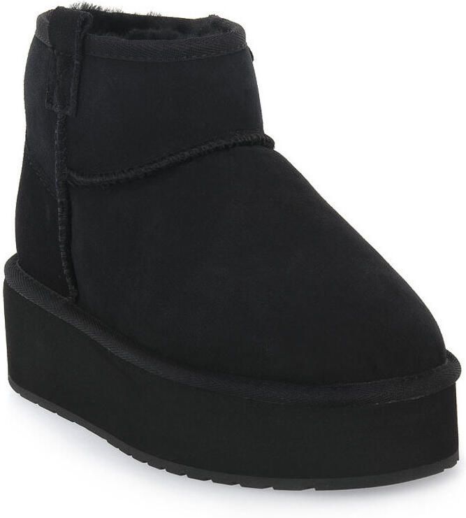 EMU Zwarte Flatform Micro Laars Black Dames