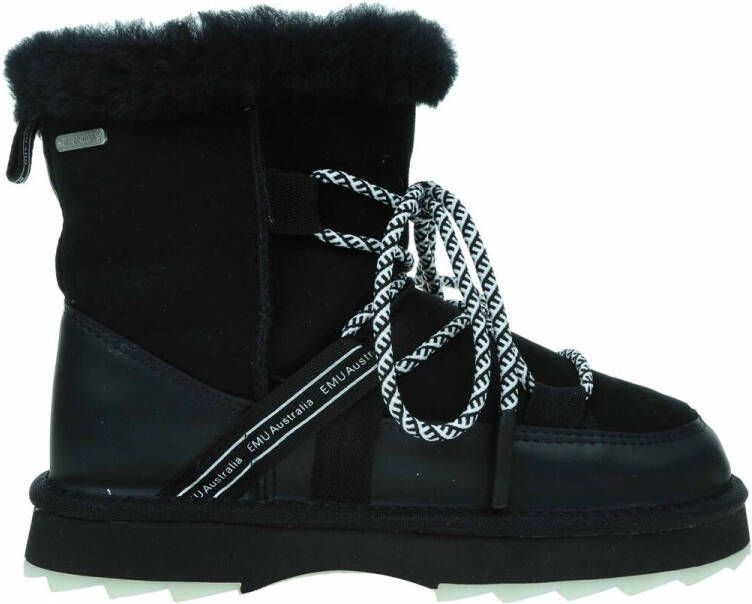 EMU -Blurred laarsje met siervetersluiting Zwart - Foto 2