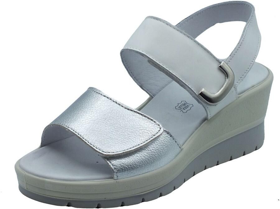Enval Sandalen met sleehak 1283622 Nappa Argento