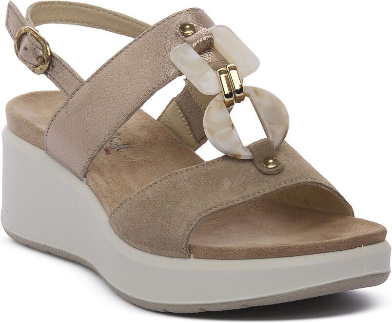 Enval Sandalen met sleehak CATERINA CHAMPAGNE
