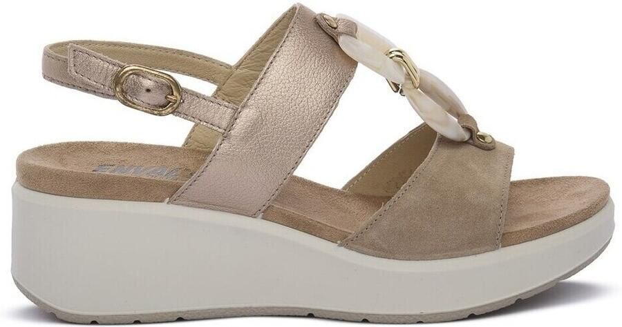 Enval Sandalen met sleehak CATERINA CHAMPAGNE - Foto 2