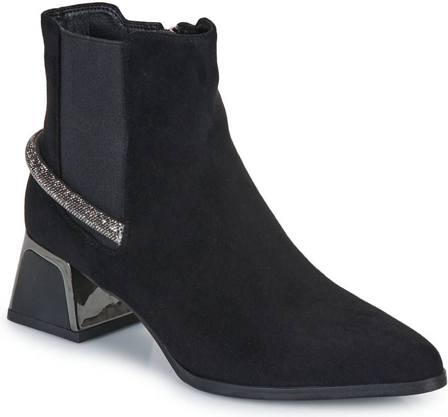 Exé Shoes Enkellaarzen P1811-T941-FABRIC-BLACK