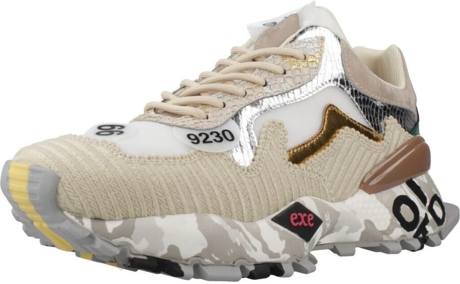 Exé Shoes Lage Sneakers EXÉ Sneakers 134-28 Beige Silver Lea Fab - Foto 2