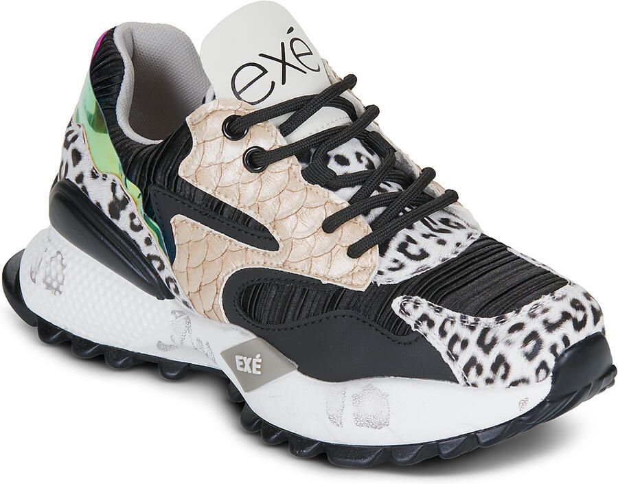 Exé Shoes Lage Sneakers D190608-17-SNAKE-BLACK