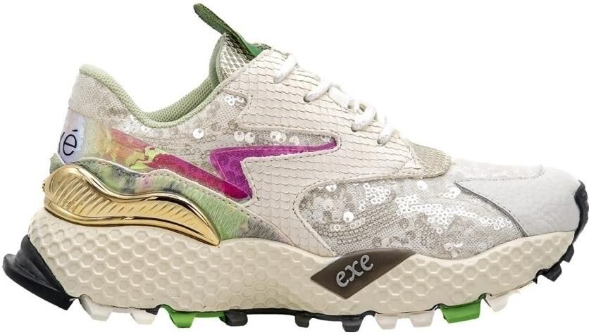 Exé Shoes Lage Sneakers EXÉ Sneakers 3020-8A Green Fuxia Lea