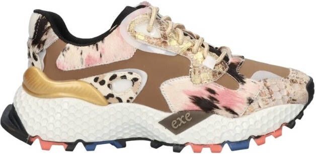Exé Shoes Lage Sneakers EXÉ Sneakers 3020-10 Brown Snake Lea