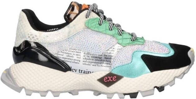 Exé Shoes Lage Sneakers EXÉ Sneakers 8830-1 Black Aqua Green