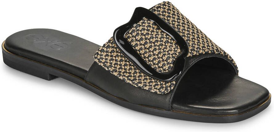 Exé Shoes Slippers 556-ORO-RAFFIA-BLACK