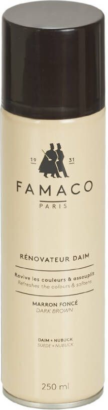 Famaco Renovateur Daim Kleurhersteller voor Suede enNubuk 250 ml spuitbus donker bruin