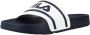 Fila Ergonomische Rubberen Slipper Wit Marineblauw White - Thumbnail 4