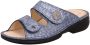 Finn comfort SANSIBAR 02550-288124 Blauw combi dames slipper met klittenband sluiting en een uitneembaar voetbed - Thumbnail 2